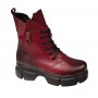 Ghete dama casual, din piele naturala, Shelenova Bordeaux SCV962N